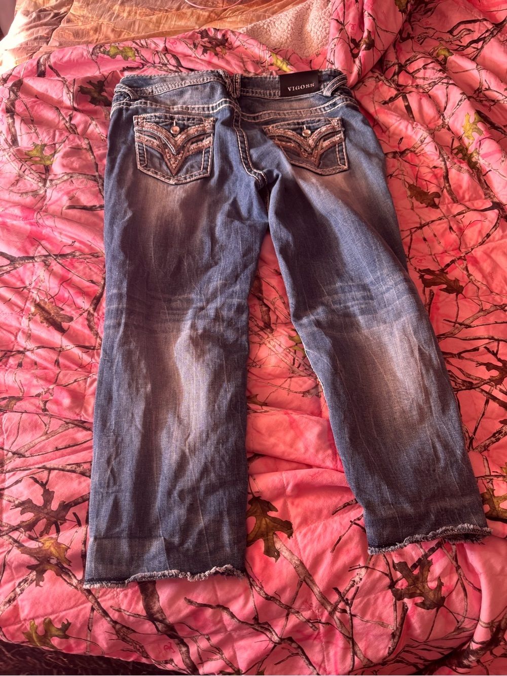 Vigoss Women's Distressed Blue Denim Jeans